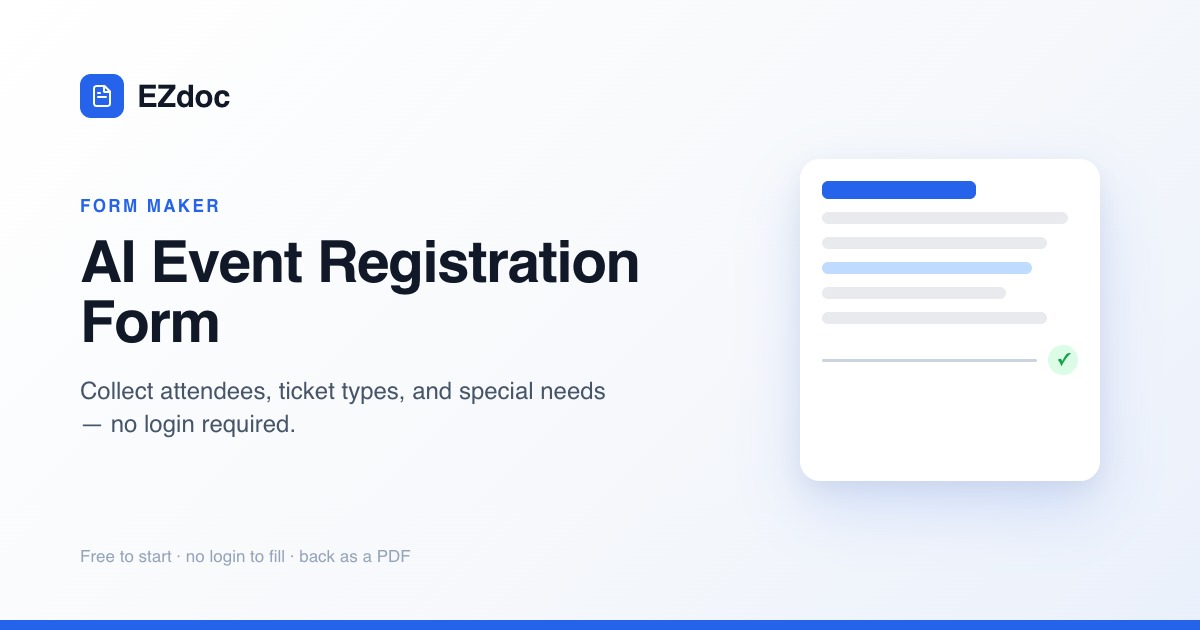 Free AI Event Registration Form Generator — Sign Up Attendees in 30 ...