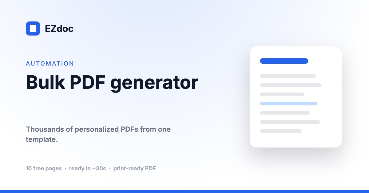 Bulk PDF Generator — Thousands of Personalized PDFs from One Template ...
