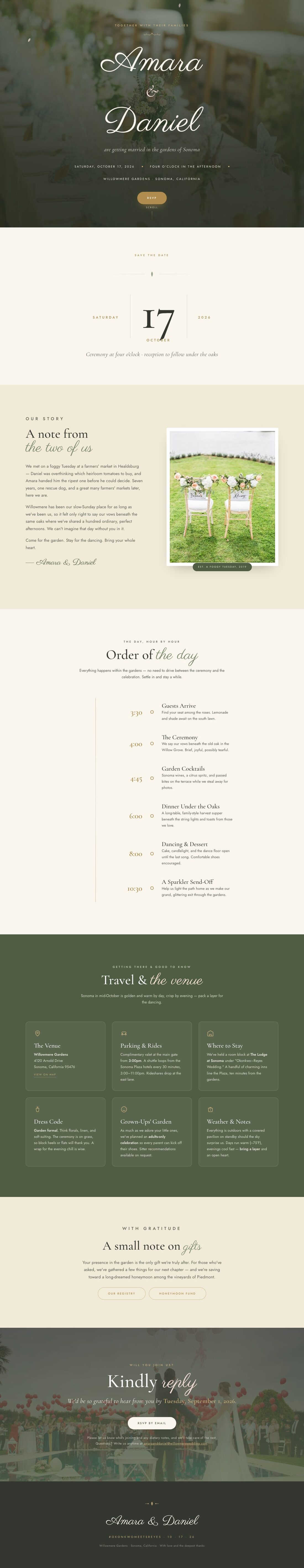 A real Wedding Website built by EZdoc