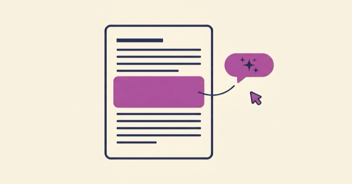 The EZdoc visual editor with the Ask AI panel open beside a document